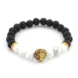 Lava Stone 8mm Lion Bracelet Bangles Mens - lemgentlemen