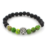 Lava Stone 8mm Lion Bracelet Bangles Mens - lemgentlemen