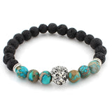 Lava Stone 8mm Lion Bracelet Bangles Mens - lemgentlemen