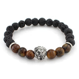 Lava Stone 8mm Lion Bracelet Bangles Mens - lemgentlemen