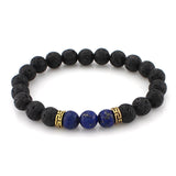 8mm Lava Stone Beads Bracelet Men Strand Bracelets - lemgentlemen