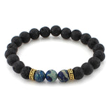 8mm Lava Stone Beads Bracelet Men Strand Bracelets - lemgentlemen