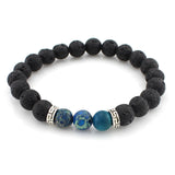 8mm Lava Stone Beads Bracelet Men Strand Bracelets - lemgentlemen