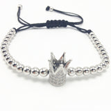 Mens Copper 4mm Bead Crown Bracelet - lemgentlemen