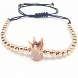 Mens Copper 4mm Bead Crown Bracelet - lemgentlemen