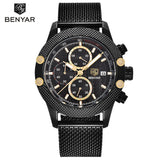 Chronograph Fashion Watches Men Mesh & Rubber - lemgentlemen