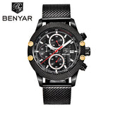 Chronograph Fashion Watches Men Mesh & Rubber - lemgentlemen